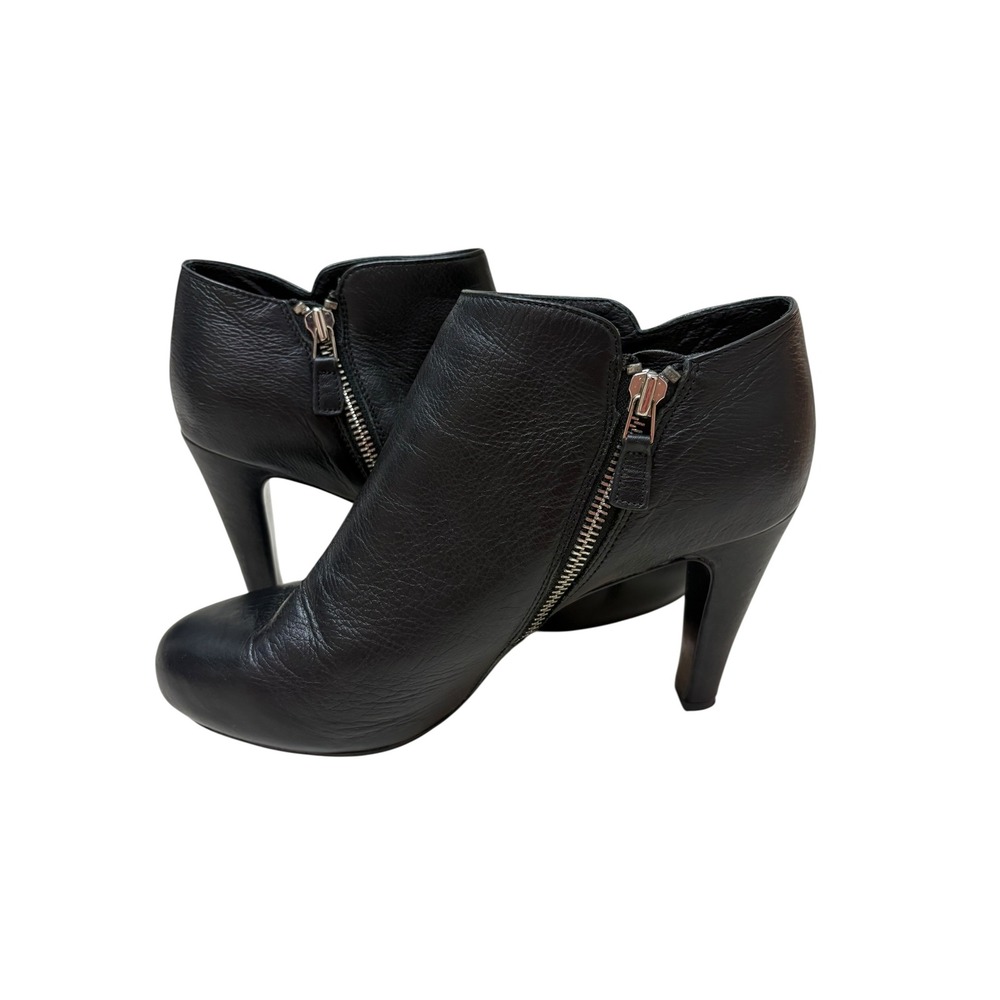 See by Chloe Black Leather Side Zip Heeled‎ Ankle Booties - EU39.5 ~US9